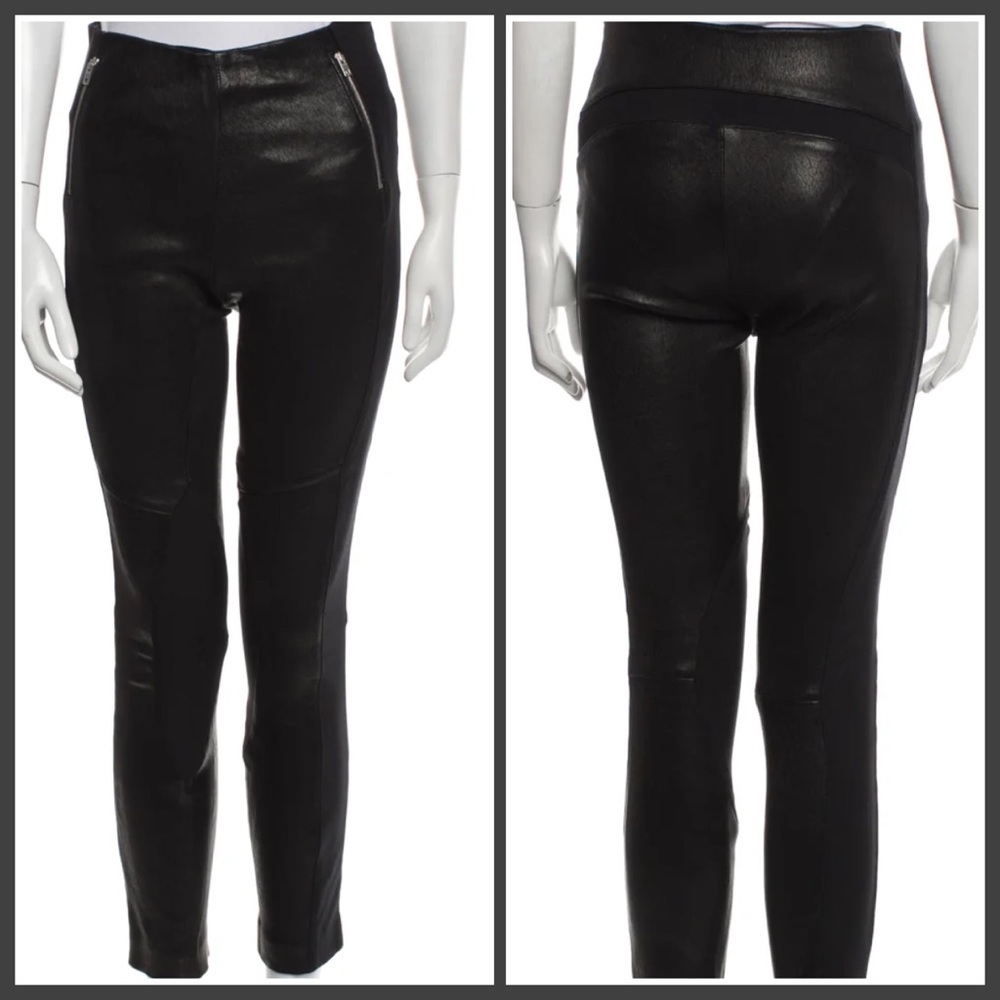 Lamb Leather Mid Rise Skinny Pants Size 0 $650